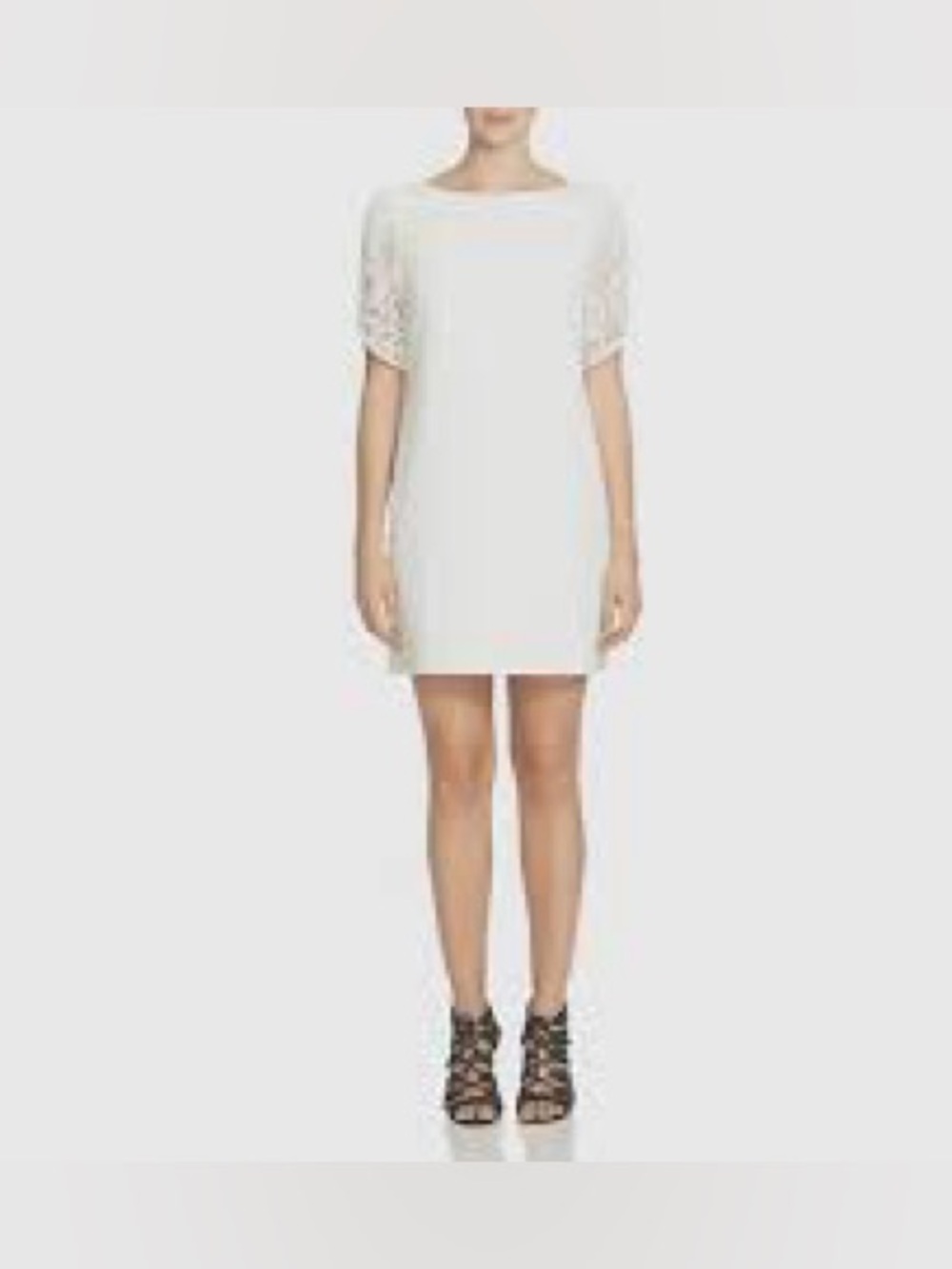 CYNTHIA STEFFE, the white tulip lace sleeves dress!